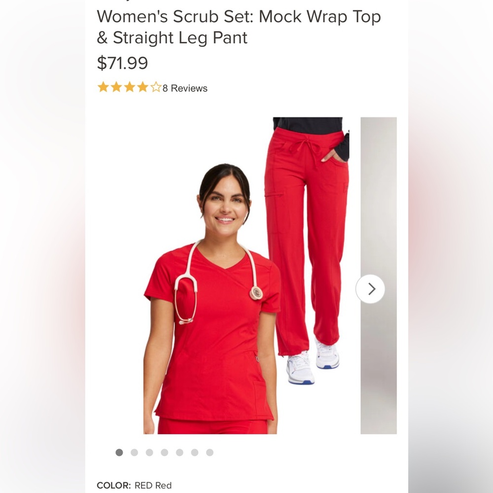 Cherokee Infinity Scrub Set RED